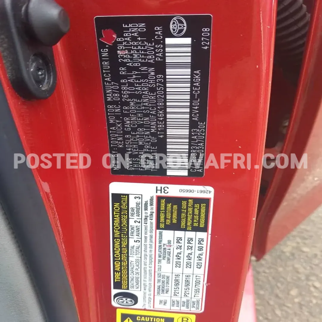 Toyota Camry 2007 XLE