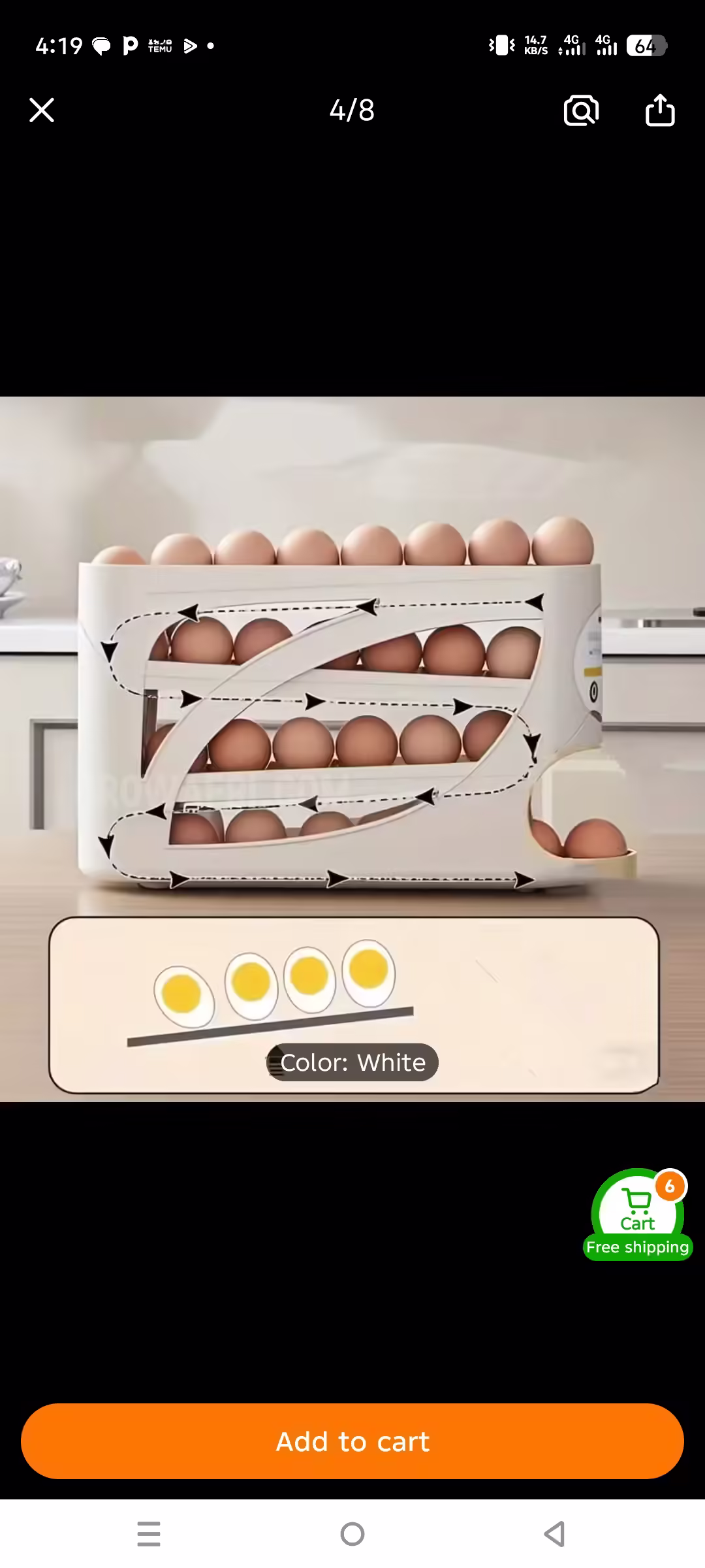 3-Tier Rolling Egg Storage 