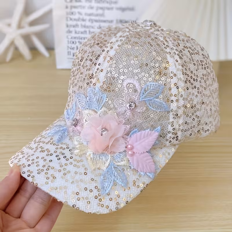 1pc Elegant Floral Lace Baseball Cap for Women