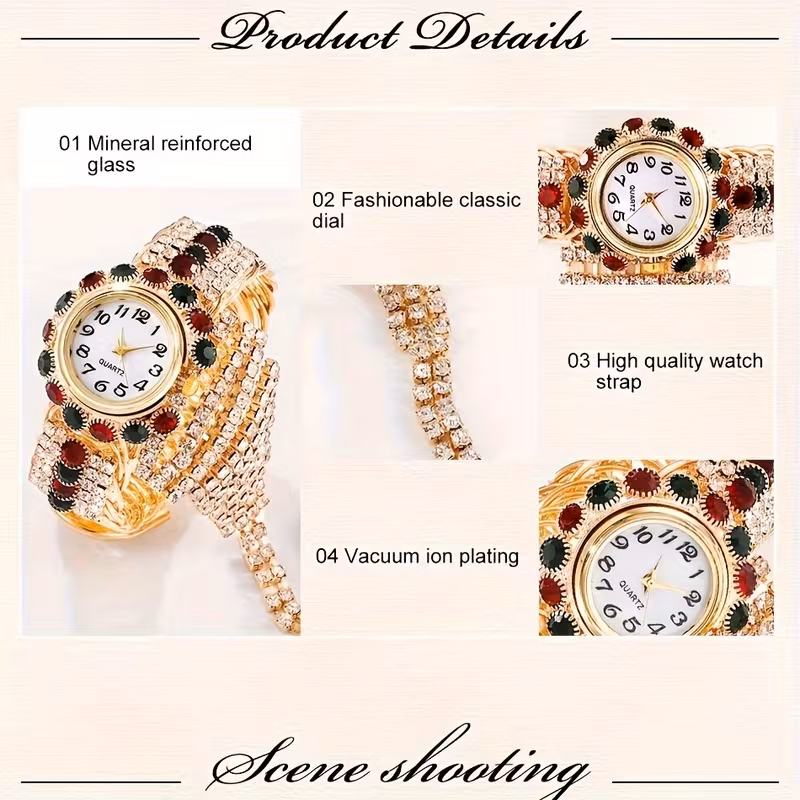 Elegant Quartz Wrist Watch for Women with Round Zinc Alloy