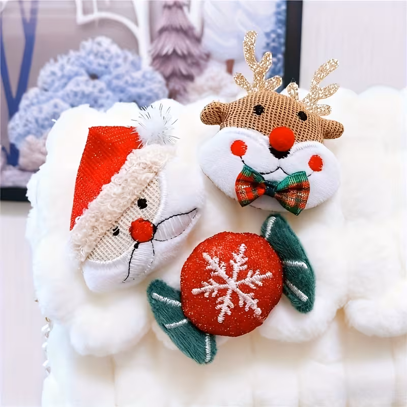 Women's Christmas Plush Crossbody with Snowflake &amp; Reindeer Charm