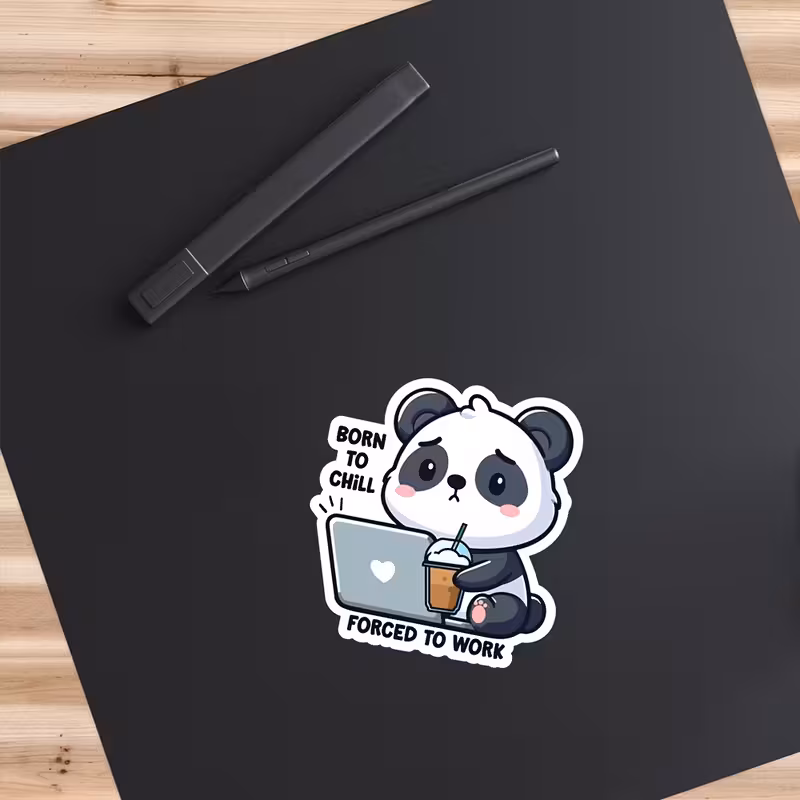 Panda laptop stciker