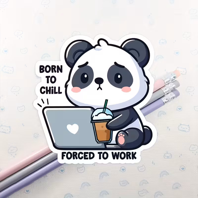 Panda laptop stciker