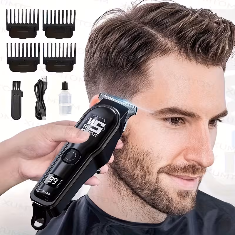 Professional Electric Hair Clipper with LED Display