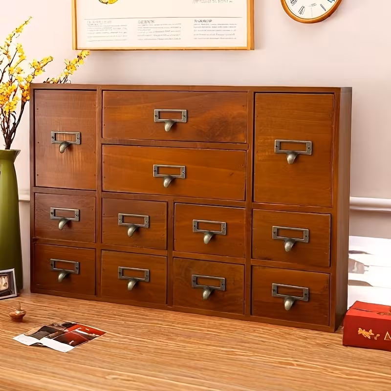 Vintage Multi-Drawer Storage Cabinet