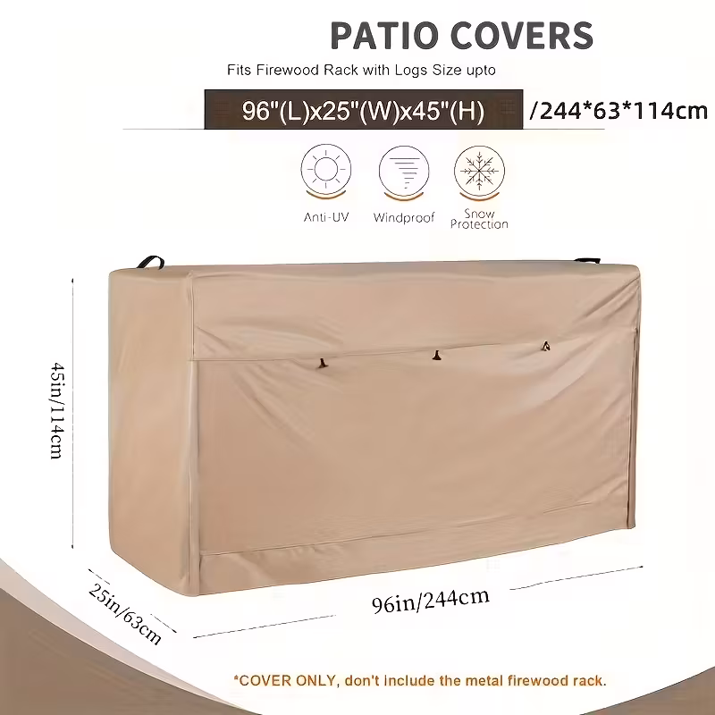 Heavy-Duty 800D Firewood Rack Cover