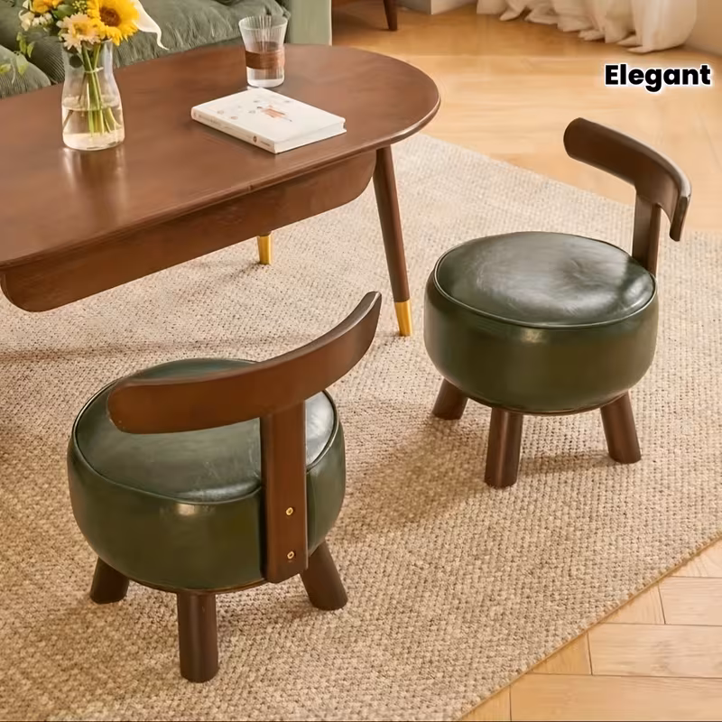 Rotatable Solid Wood Stool