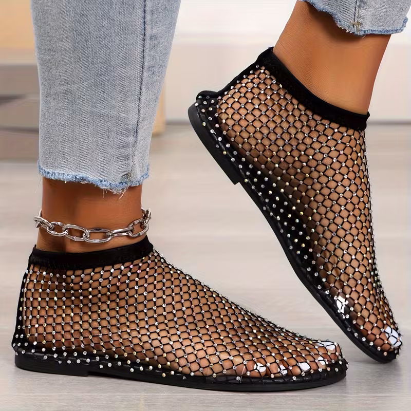 Women's Solid Color Glitter Sandals.